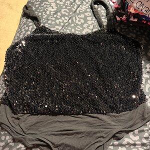 Black Sequin bodysuit